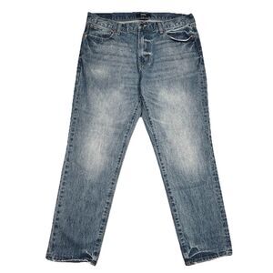 Aero Slim Jeans Mens Size 36x32 Measure 37x30 Tapered Blue Cotton Denim Distress